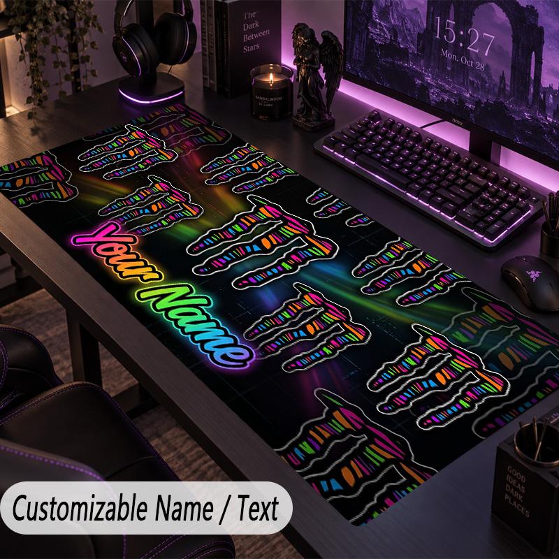 Large Mouse PadMonster Energy Custom Name Text Personalized Desk Mat Non Slip Gaming Pad