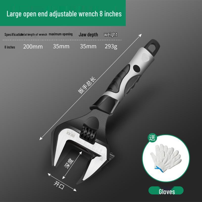 Multi-Function Adjustable Wrench: Quick-Open Chrome Vanadium Steel Pipe Pliers for Labor-Saving Household Use