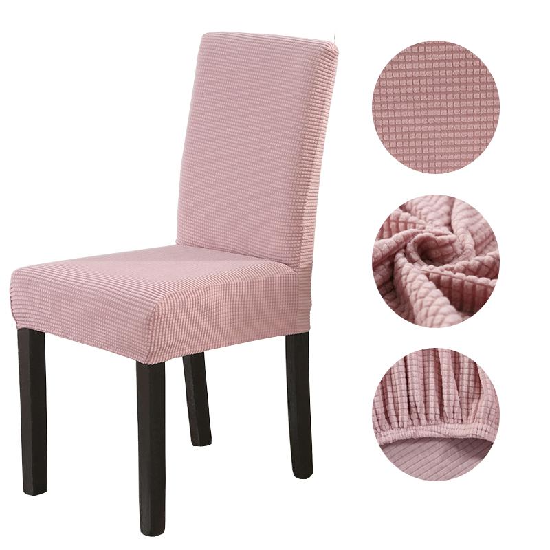 Solid Jacquard Chair Covers Stretch For Wedding Dining Room Office Banquet Housse De Chaise Chair Cover