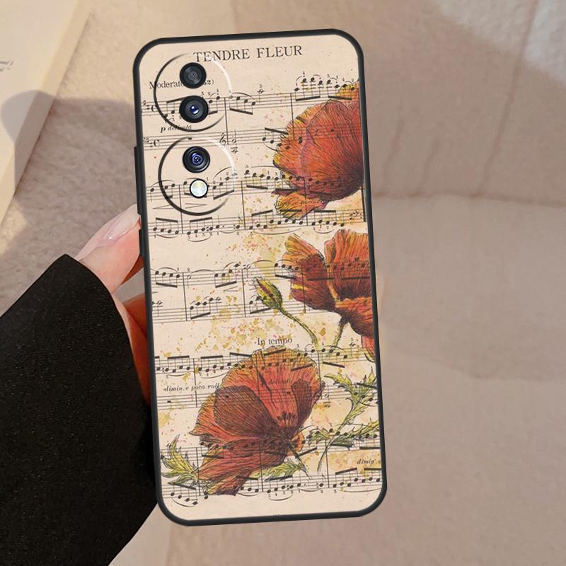 Sheet Music For Honor Magic V5 5 6 7 Pro Case For Honor X9a X9b X9c X8a X8b 50 70 90 200 400 Lite Cover