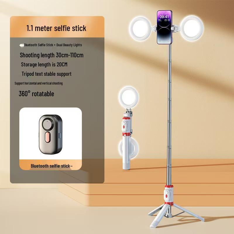 JC25 Portable Bluetooth Selfie Stick with Anti-Shake, Telescopic Tripod for Travel and Live Streaming Photography