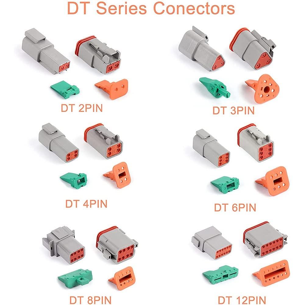 Dovhmoh Elektrischer Drahtverbinder 8 Sätze 2 3 4 6 812 Pin Deutsch DT Stecker Sortimentssatz Stecker,
