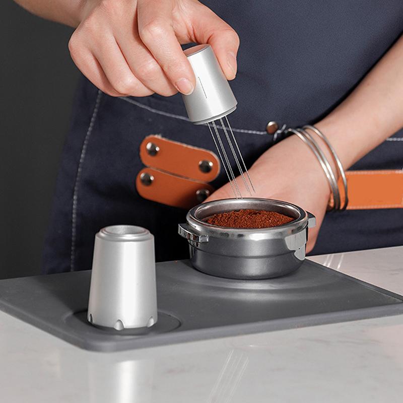 Ferramenta de Distribuição de Espresso 8 Furos 10 Agulhas Agitador de Café Espresso Para Barista Cabo e Suporte de Liga de Alumínio