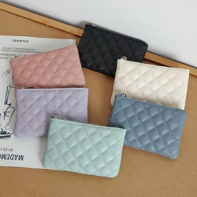 Women's Card Pattern Petite Nameplate Quilted Wallet