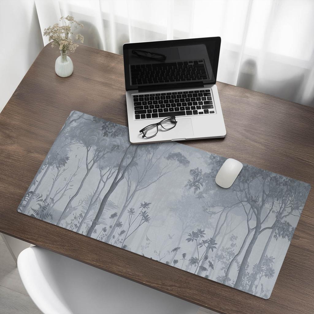 Gamingowa Mata Ochronna Pod Klawiaturę I Myszkę Leśna Mgła Pejzaż 100X50 Cm