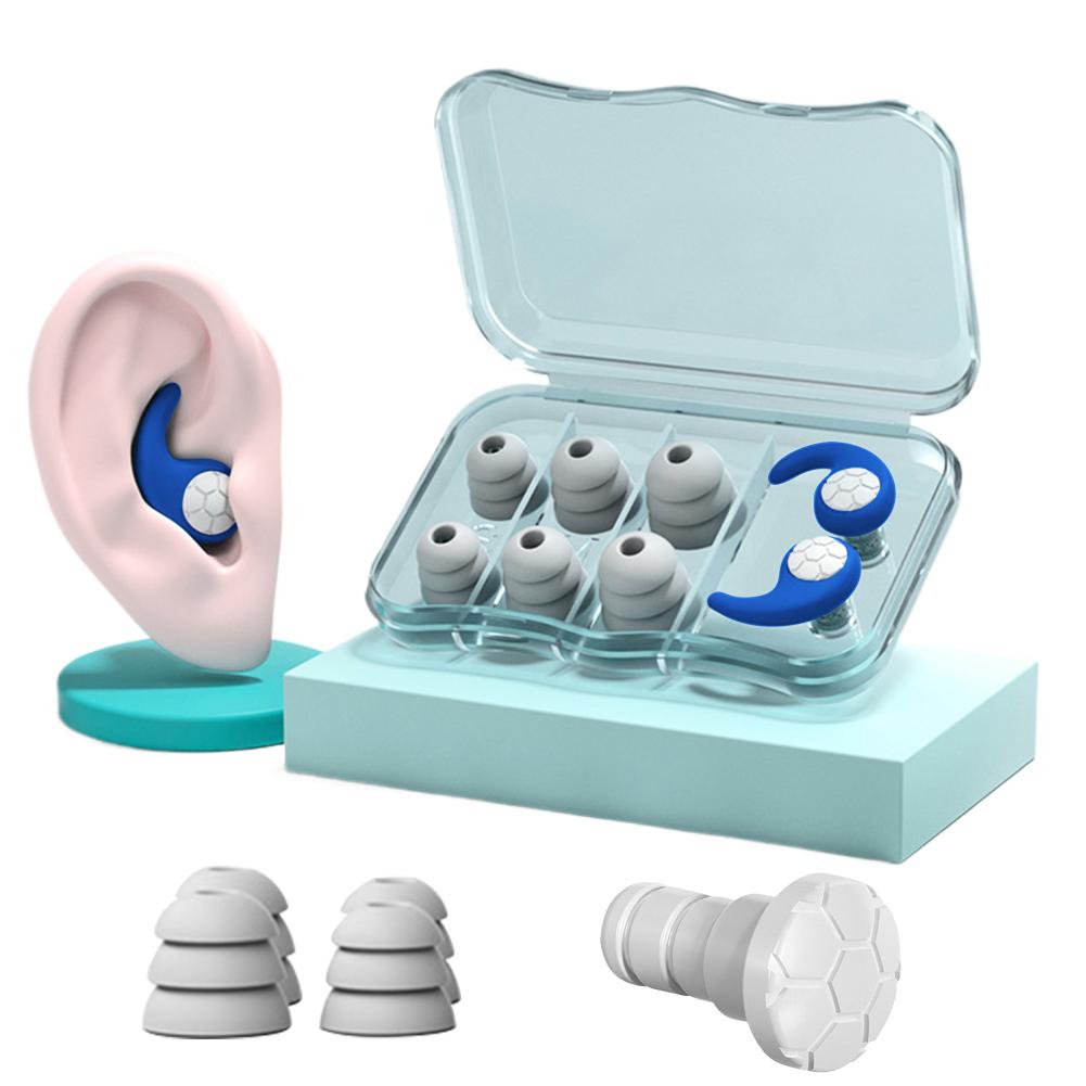 1Pair Silicone Anti-Noise Earplugs Swimming Ear Plugs Sleeping Ear Plugs Waterproof Ear Protector Layer Mute Earplugs
