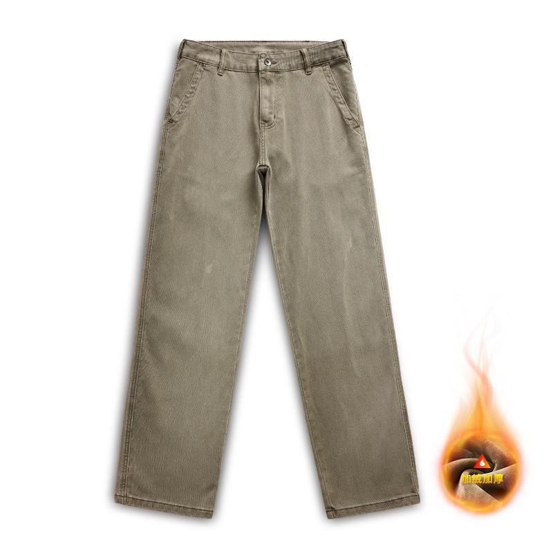 Oblique pocket casual pants men's trend retro solid color loose straight trousers trendy brand overalls men's commuter pants