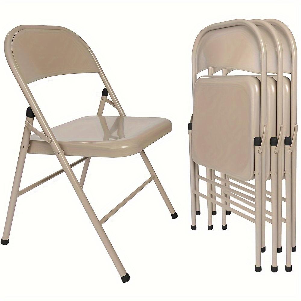 4pcs All-steel Metal Backrest Folding Chairs Portable Home Living Room Dormitory Office Fold Chairs Macaron-color Outdoor Chairs