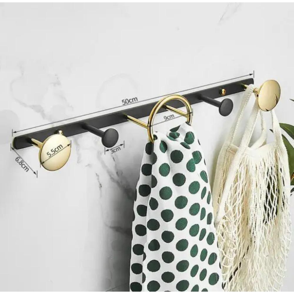 Brass Black and Gold Coat Hook Toilet Wall Mount Coat Rack Row Hook Door Hook Bathroom Accessories