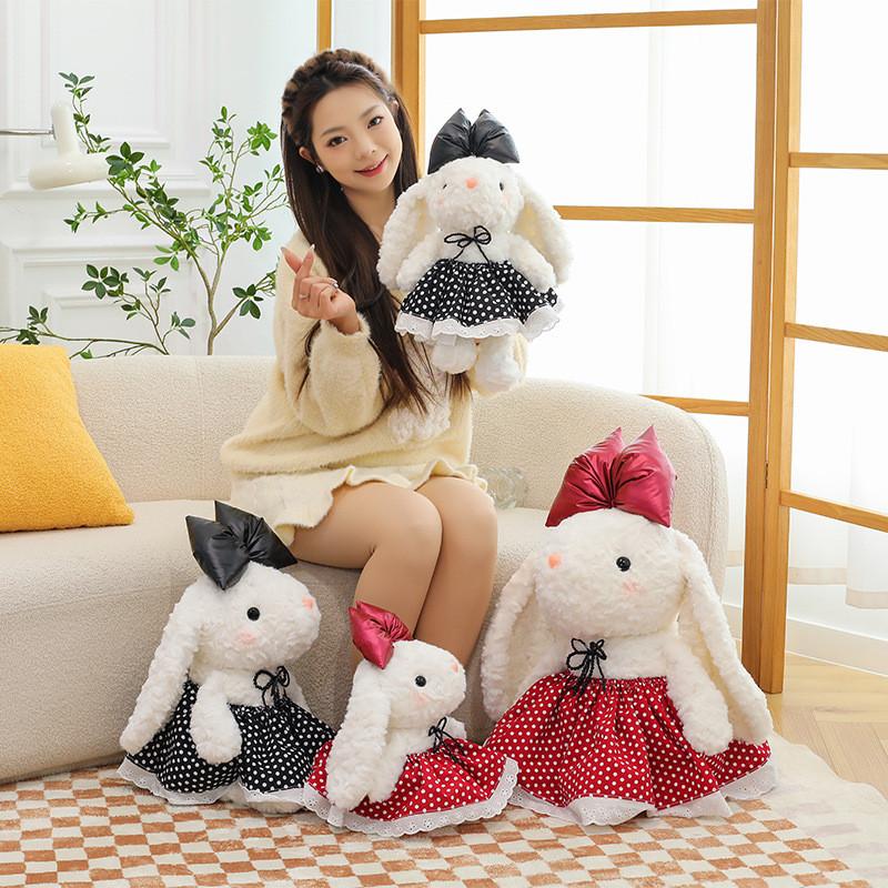 Plush Bowknot Bunny Dolls Childrens Cartoon Animals Holiday Gifts Cotton Pp