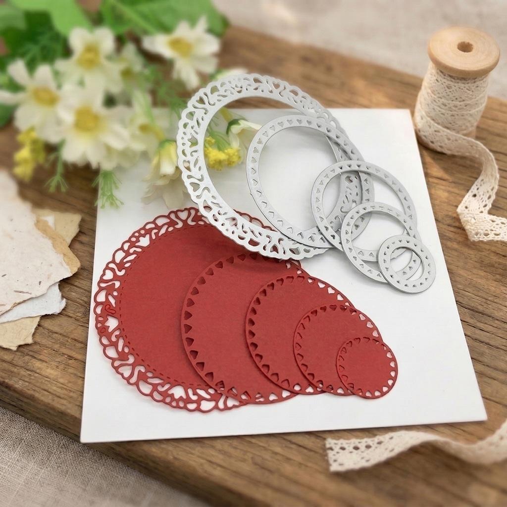

Round Heart Metal Die Cut, DIY Scrapbooking Embossing Stencil, Handmade Greeting Card Making Metal Cutting Dies, Gift Card Making Tools dies