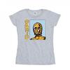 Star Wars Womens/Ladies C3PO Line Art Cotton T-Shirt
