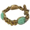 STEPHEN DWECK 2011 Flower Carving Turquoise Bracelet Gold/GreenUsed