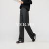 Needle wool straight leg pants for women's casual sports pants, narrow version slimming and floor hugging wide leg pants