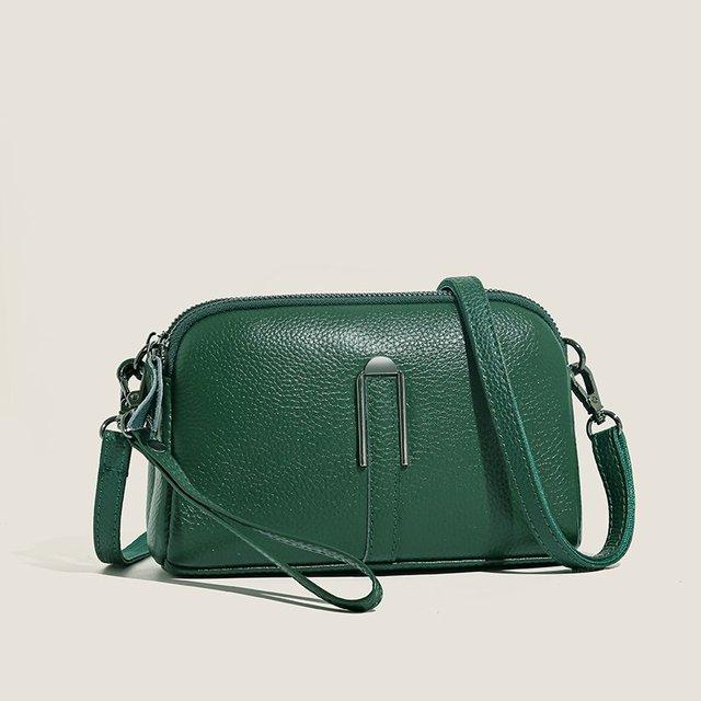 

Women Crossbody Bags 2026 Spring Summer New Soft Cowhide Leather Shoulder Messenger Bag Simple Mobile Phone Purse зелений