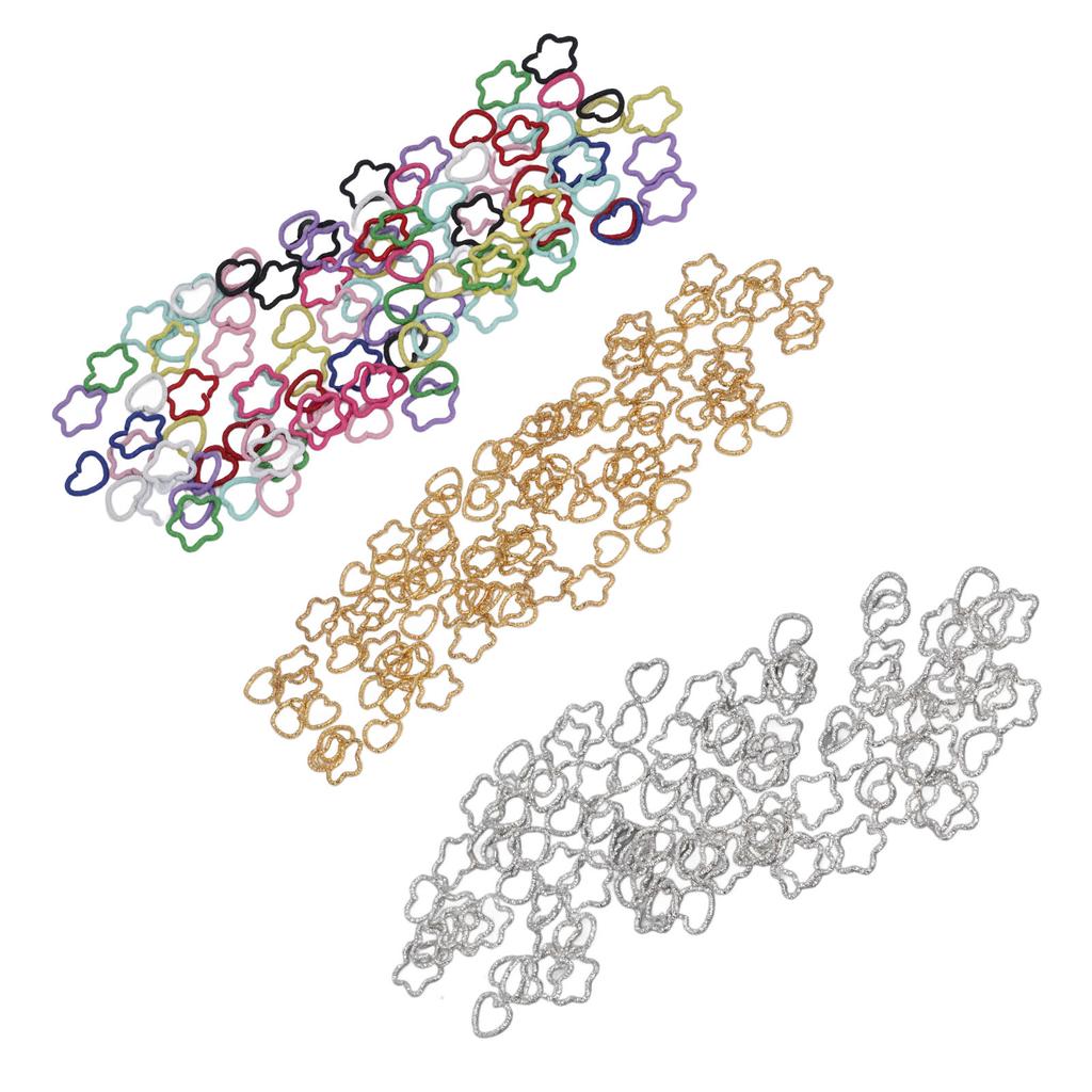 100pcs Colorful Star Love Shape Braids  Clips Cute Metal Braid Hair  Accessories for Party D