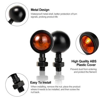 LED Motorcycle Signal Lamp 12v Black Silver Brake Light Moto Lighting Indicators Bullet Chrome Amber Moto Front Lamp Tail Light