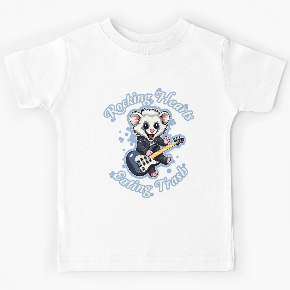 Rocking Hearts and Eating Trash Possum Punk Kids T-Shirt 150