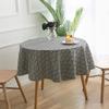 Round Cotton Linen Tablecloth 150cm Modern Minimalist Marble Print Dining Table Cover Kitchen Home Decor