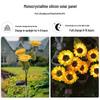 Solar Powered 3-Head Sunflower LED Garden Stake Light