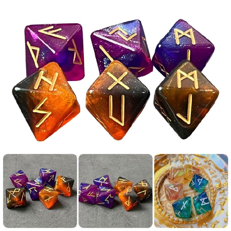 6pcs Mystical Divination Dices 8-Sided Astrologys Learning Prediction Dices for Enhancing Role Playing Game Experience