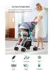 Lightweight Foldable Baby Stroller, Four-Wheeled, Convertible for Sitting or Lying, One-Button Fold Portable Design