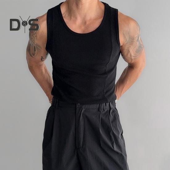 Uomo Estate Sport Gilet O Collo Filo Stile Americano Buona Traspirabilità Tinta Unita Senza Maniche Assorbimento Del Sudore Pullover Palestra Fitness Jogging Canotta