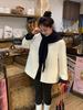 Plus Size Women's Round Neck Cotton Shawl Cardigan with Vertical and Bubble Stripes