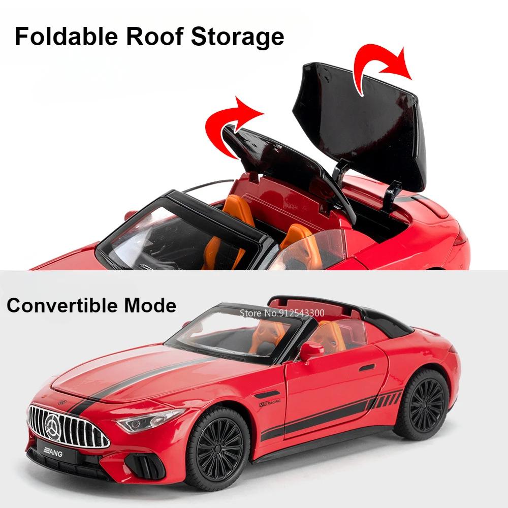 Scale 1:22 SL63 NA1 Model Toy Car Alloy Diecast Light Sound Pull Back Doors Opened Miniature Sports Cars Models Collection Gifts