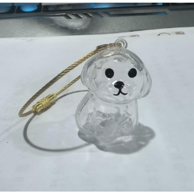1pc 3D Cat Hair Dog Hair Transparent Storage Box - Keychain Backpack Pendant Pet Cat Kitten Shaped Commemorative Charm Hairball Container