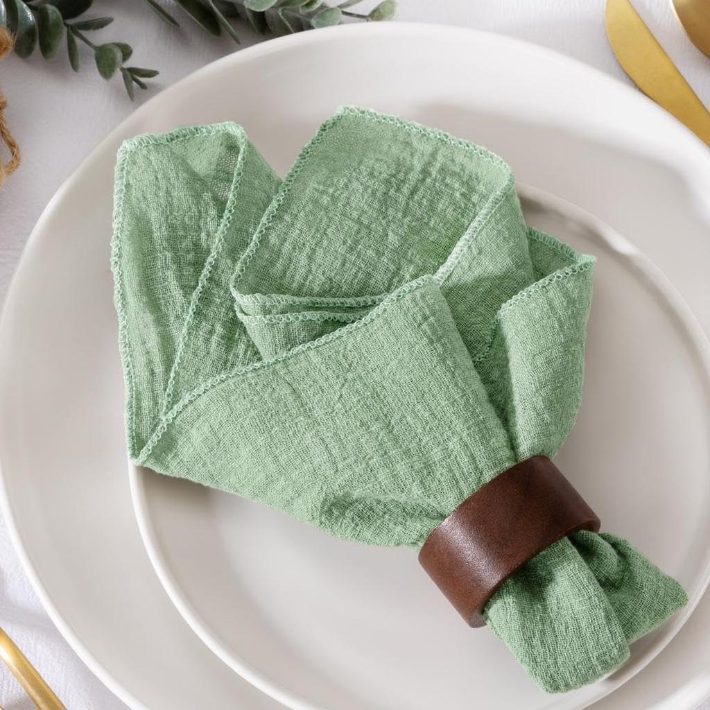 20pcs 30x30cm Gauze Cotton Napkins Retro Burrs Cloth Napkin Christmas Vintage Wedding Party Baby Shower Table Decor Wholesale