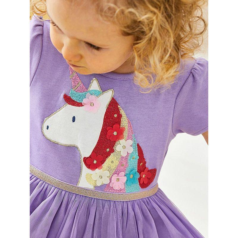 Little Maven Fashion Mesh Kids Princess Dress Summer Short Sleeve Cute Kids Dress Pure Cotton Children Shirt