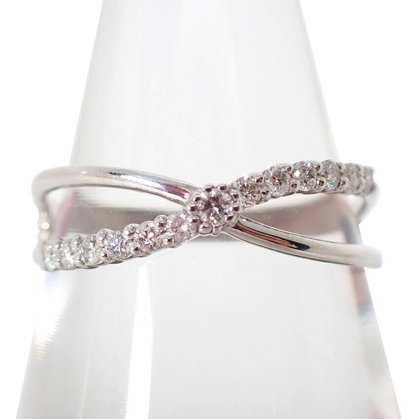 [Used] K18WG Diamond/0.17ct/Ring/Size 11/g427-49