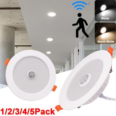 12W LED zapuštěná stropní svítidla Vnitřní kulatá lampa se senzorem pohybu AC85-265V bílá/teplá bílá downlight pro domácí venkovní osvětlení