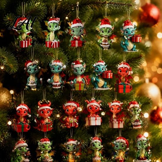 DIY Festive Scene Decor Dragon Advent Calendars 2026 24 Days Christmas Countdown Calendar with Creative 2D Acrylic Ornaments Collectible Figures for