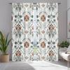 2pc Geometric print curtains, polyester fabric, machine washable, suitable for living room and bedroom decoration
