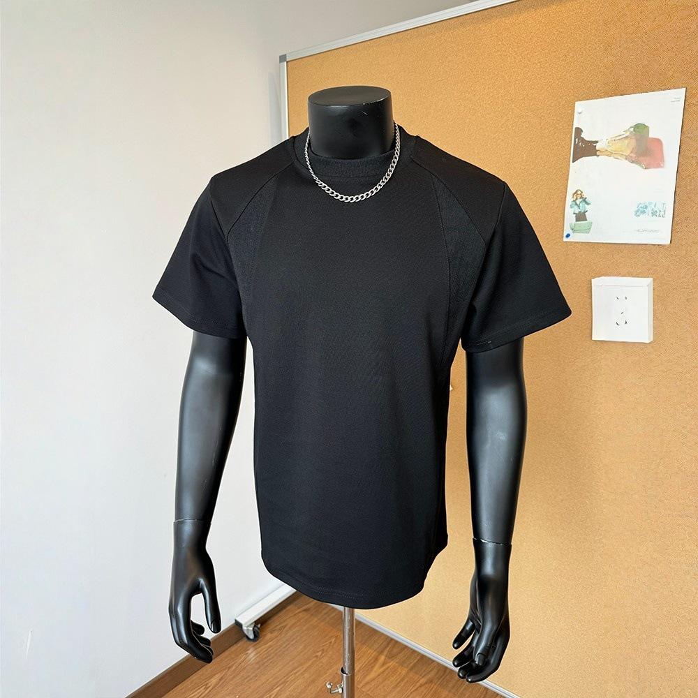 

American Trend Men s Patchwork Short Sleeve Plus Size T-shirt - Summer 2026 L (111-130 jin) чорний