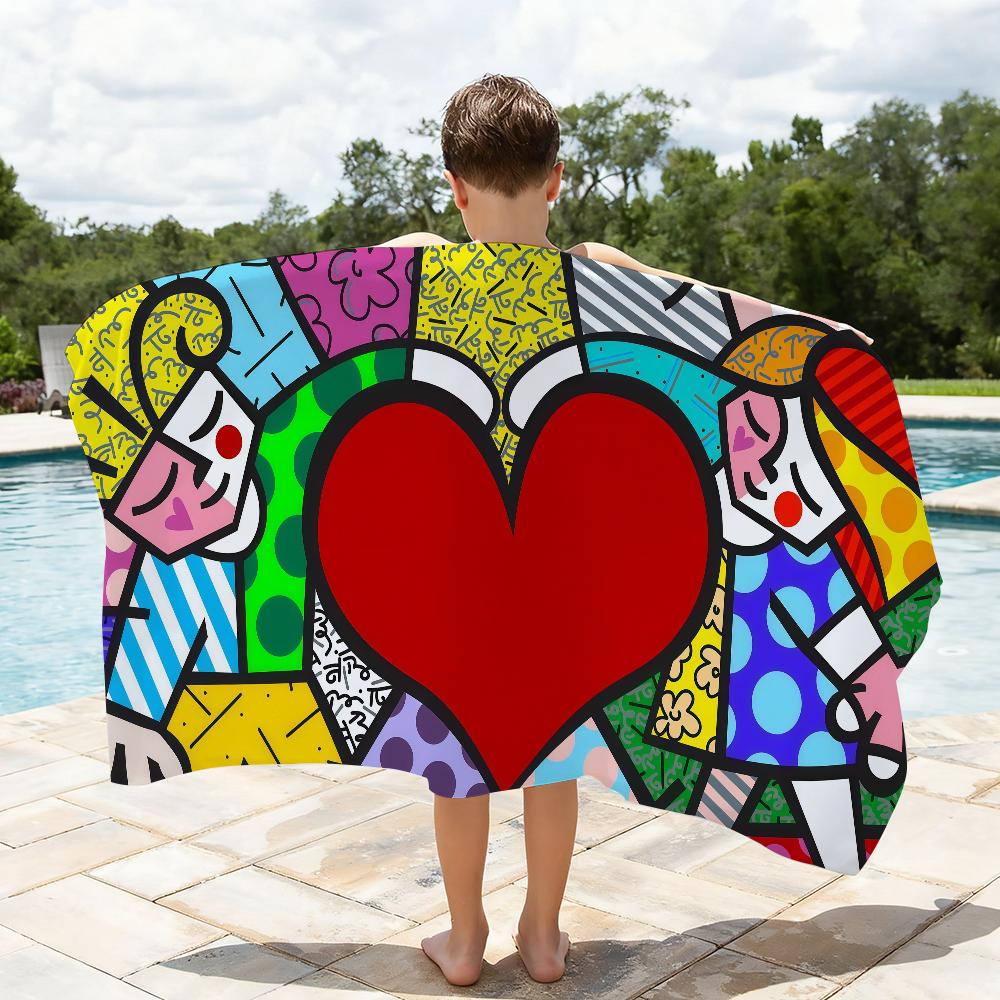 Britto Art Towel Quick Drying Beach Towels Are Suitable For Swimming Pools Camping Yoga And The Gym