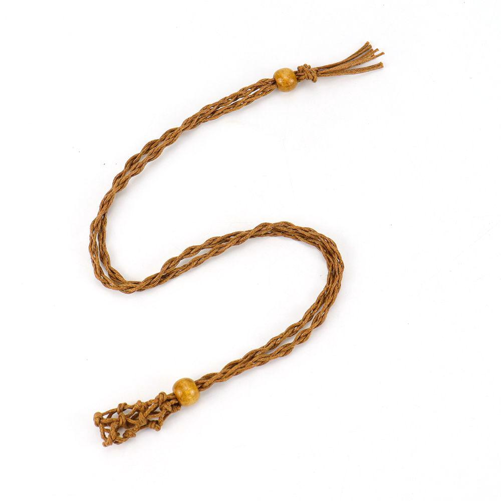 Natural Stone Mesh Pocket Woven Necklace Pendant Adjustable Telescopic Mesh Pocket Hand Woven Mesh Support N664