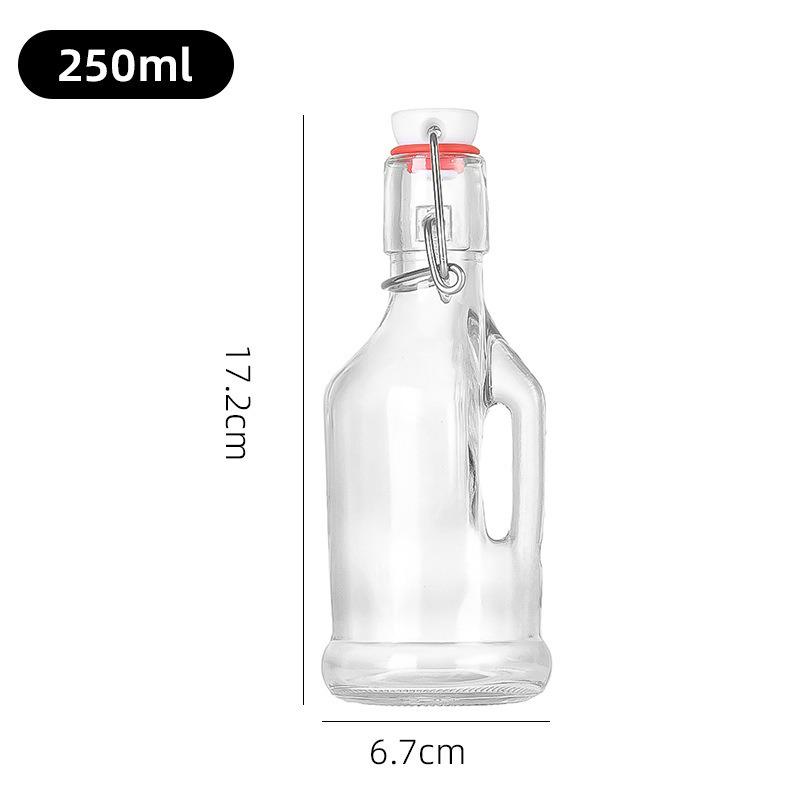 Multi-functional Thickened Transparent Glass Snap-on Bottle for Homebrewed Fruit Wine & Beverages