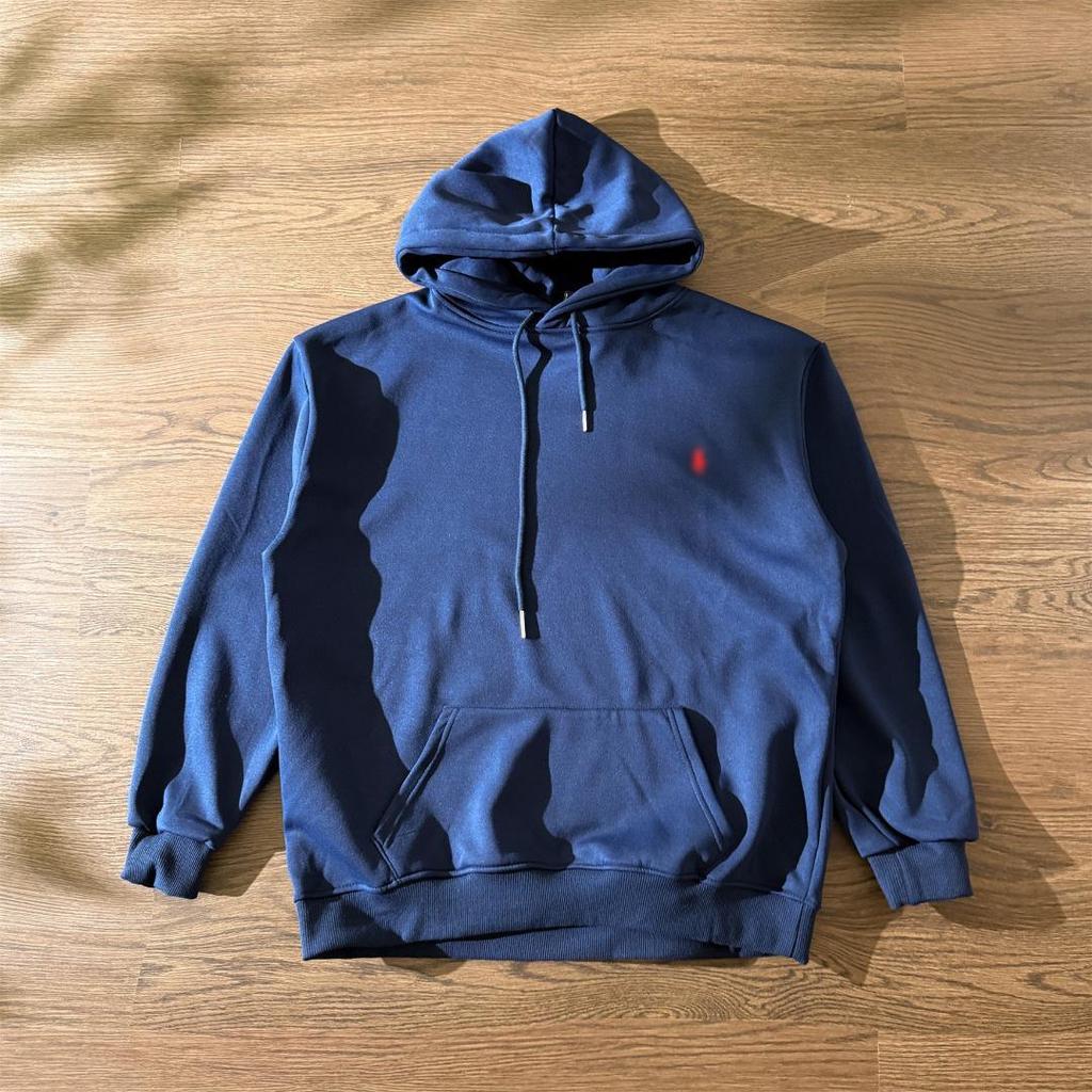 Unisex Klasyczna Bluza z Kapturem Polo RL z Haftem do Noszenia na Zewnątrz na Co Dzień