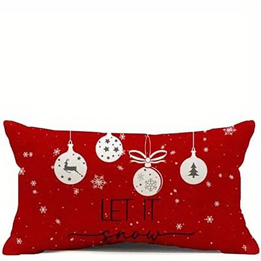 1PCS Christmas-themed Pillowcases: Snowman, Santa, Trees & Let It Snow Designs Sofa bed cushion cover, New Year home decoration