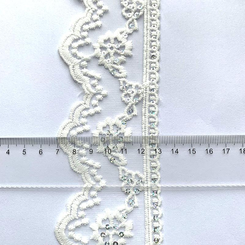 4m/13.12ft Each Pack Lace Sewing Embroidery Trims White Big Wide Ribbons Curtain Curve Accessory Handmade DIY Craft Flower Bra Dress Gowns Decoration