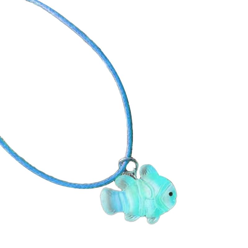 

Geometry Clownfish Aesthetic Necklace Fashion Simple Clavicle Chain Women Girls Wax Line Necklace Party Birthday Gift
