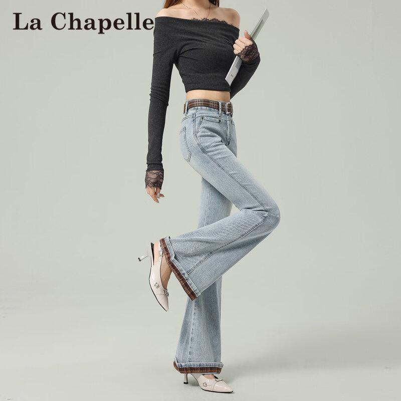 La Chapelle Women's Slim Fit Flared Stretch Jeans