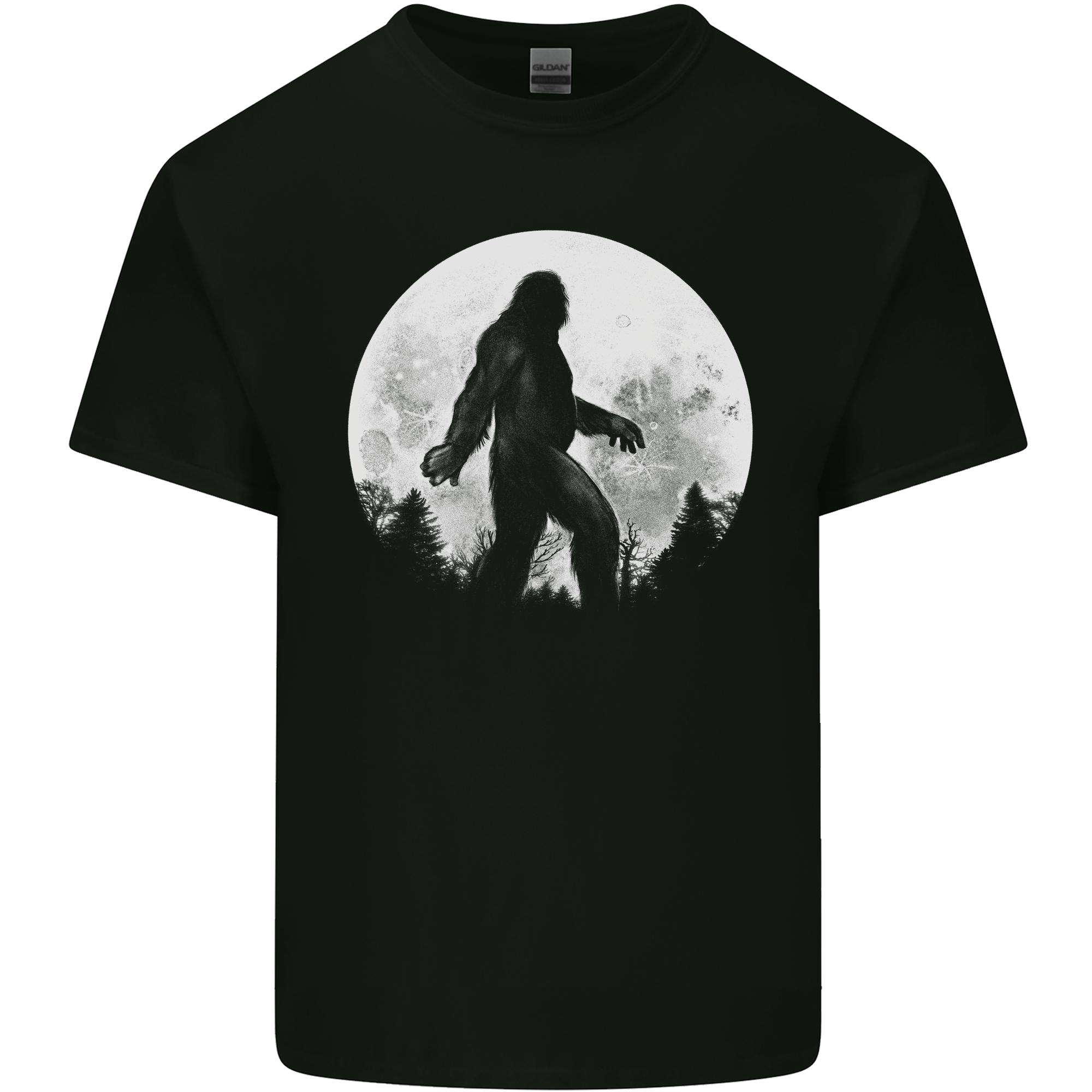 Bigfoot With a Moon Background Unisexs Light Cotton TShirt S