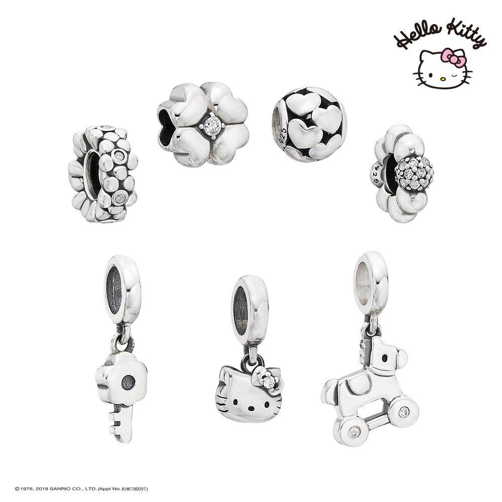 Sanrio Hello Kitty Jewelry Silver Oil Painting Petite Bracelet Charm (Choose 1 of 10)