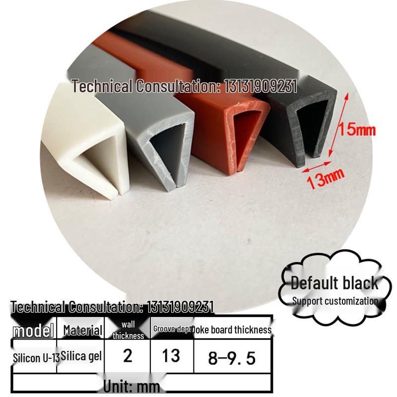 High-Temp Resistant Silicone U-Shaped Edge Seal Strip for Fiberglass Panel - Dustproof & Anti-Collision.