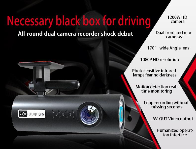 WiFi 1080P HD Dash Cam with Night Vision & Mobile Phone Connectivity