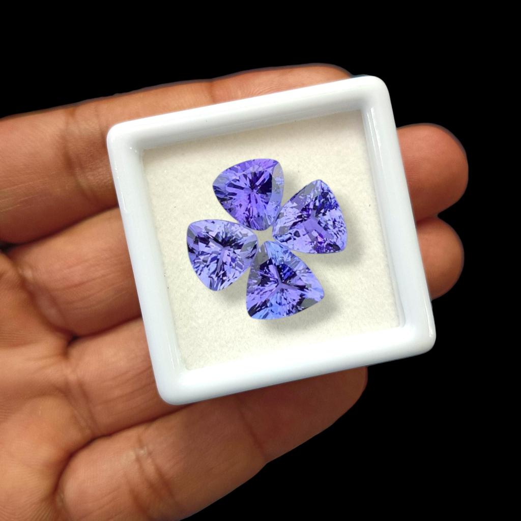 A+ Eye Clean Natural Tanzanite Gemstone: Loose Trillion Cut Stone, Healing Gemstone.